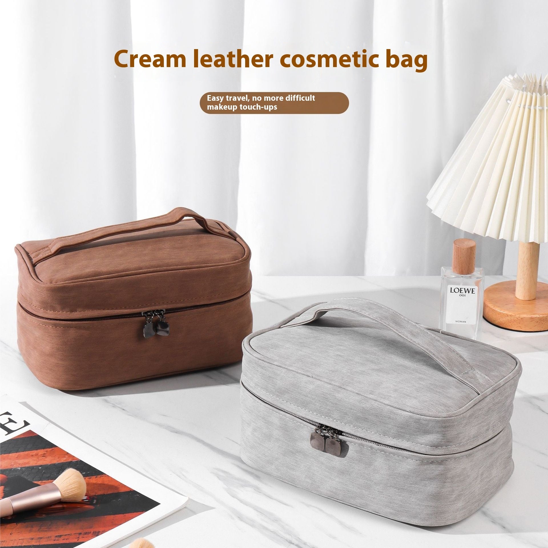 Puyangba Pattern Cosmetic Bag Large Capacity Travel Portable