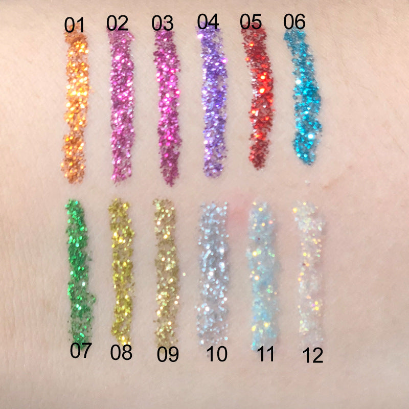 Diamond Glitter Eyeliner – 12 Iconic Shades, Waterproof All Day