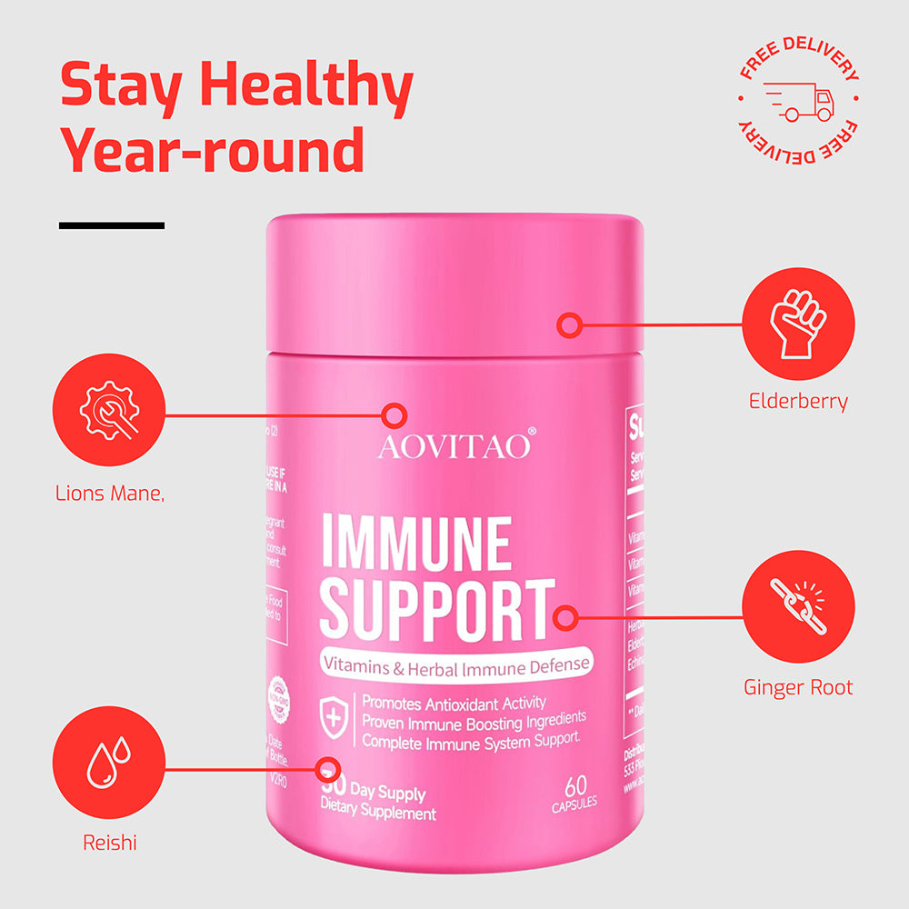 6-Mushroom Immune Defense Supplement – Lion's Mane, Reishi, Chaga & More