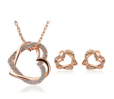 Love is a promise Luxury Heart Necklace Earring Set