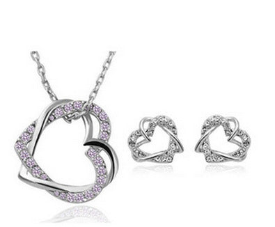 Love is a promise Luxury Heart Necklace Earring Set