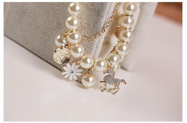 Lucky Blooming Pearl Floral Bracelet