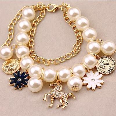 Lucky Blooming Pearl Floral Bracelet