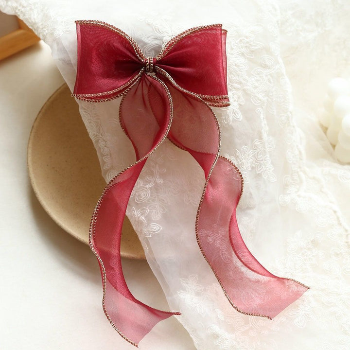 Children's Bow Hairpin, Antique Streamer, Hair Accessories