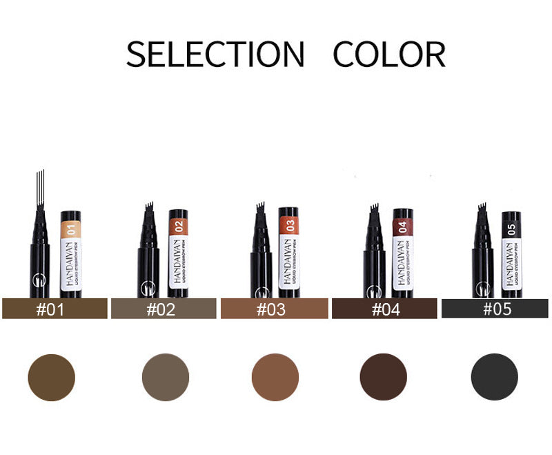 4-Head Micro Brow Pencil – Salon-Perfect Natural Hair Strokes, 15 Shades