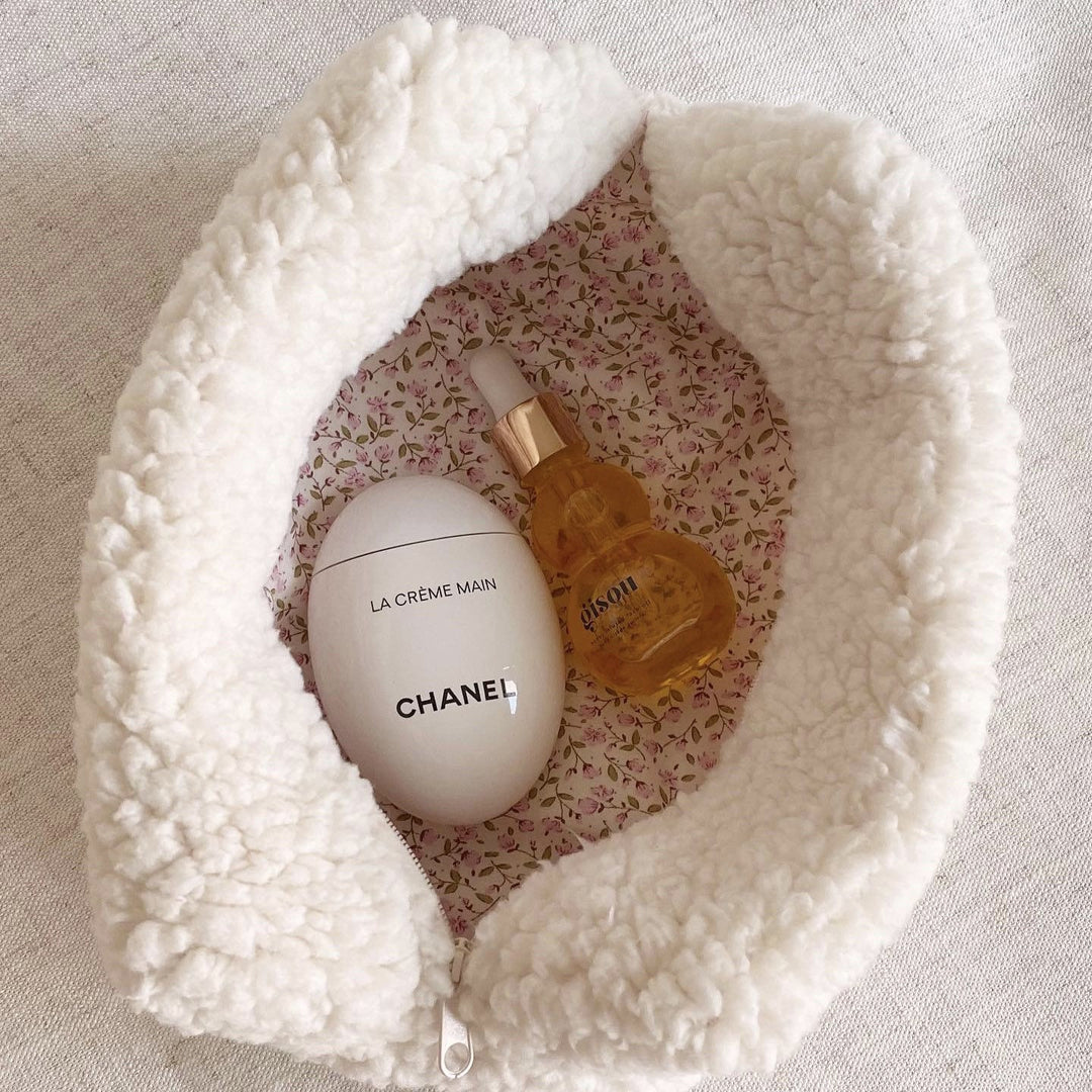 Teddy Plush Cosmetic Bag Japanese Style Lambswool