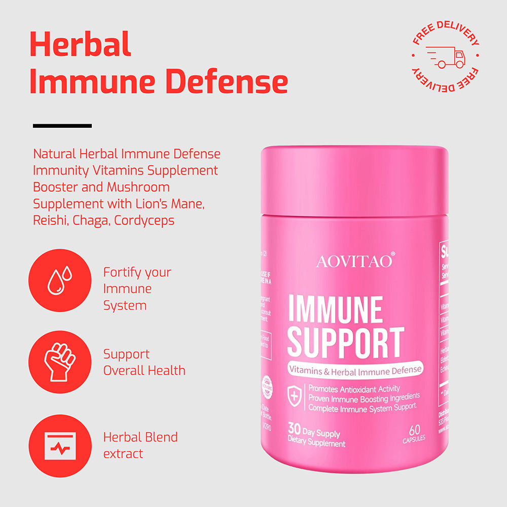 6-Mushroom Immune Defense Supplement – Lion's Mane, Reishi, Chaga & More